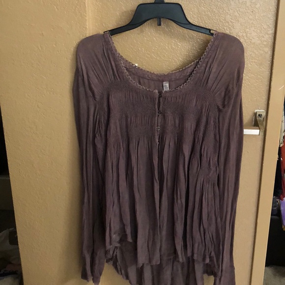 Free People Tops - FREE PEOPLE L BABYDOLL BLUEBIRD FLOWY GAUZE TOP